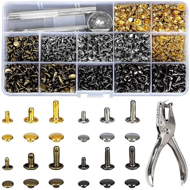 Rivet Setter Tool - Metalen dubbele dop klinknagels stud ronde