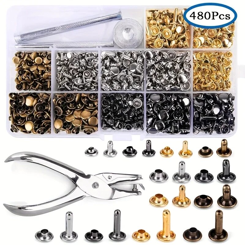 Rivet Setter Tool - Metalen dubbele dop klinknagels studs ronde