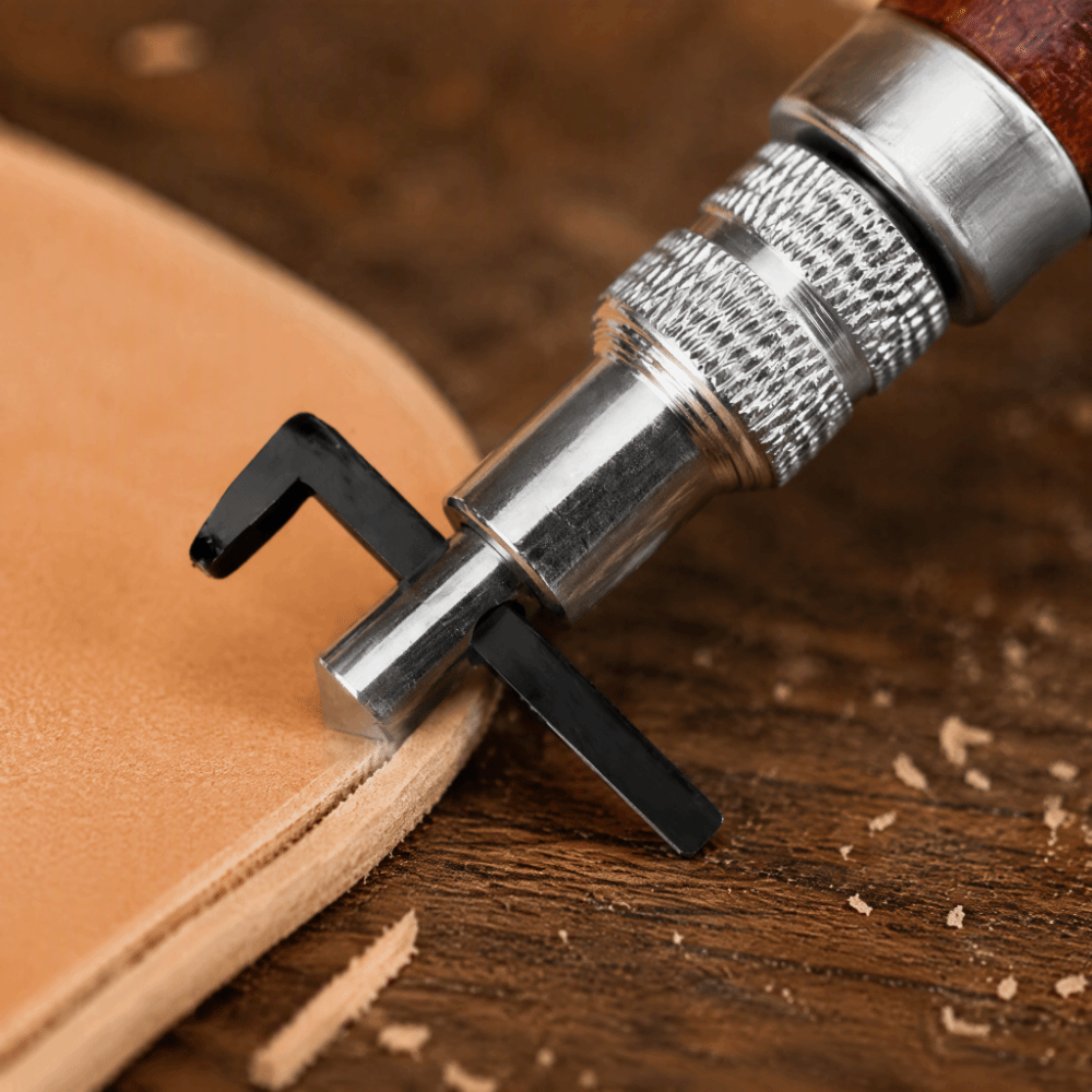 Groover Stitching Tool - Verstelbare diepte lederen groefgereedschap, randstikselontwerp, groefsnijgereedschap,