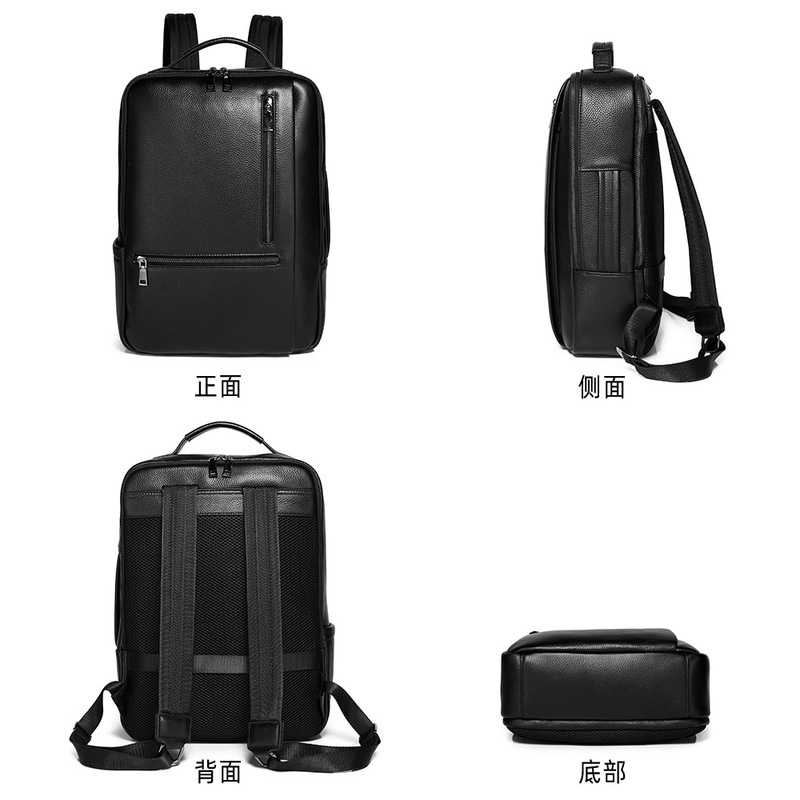 Zwarte, echte leren laptoptas  - Leather Work Rucksack Mens recensie en prijs